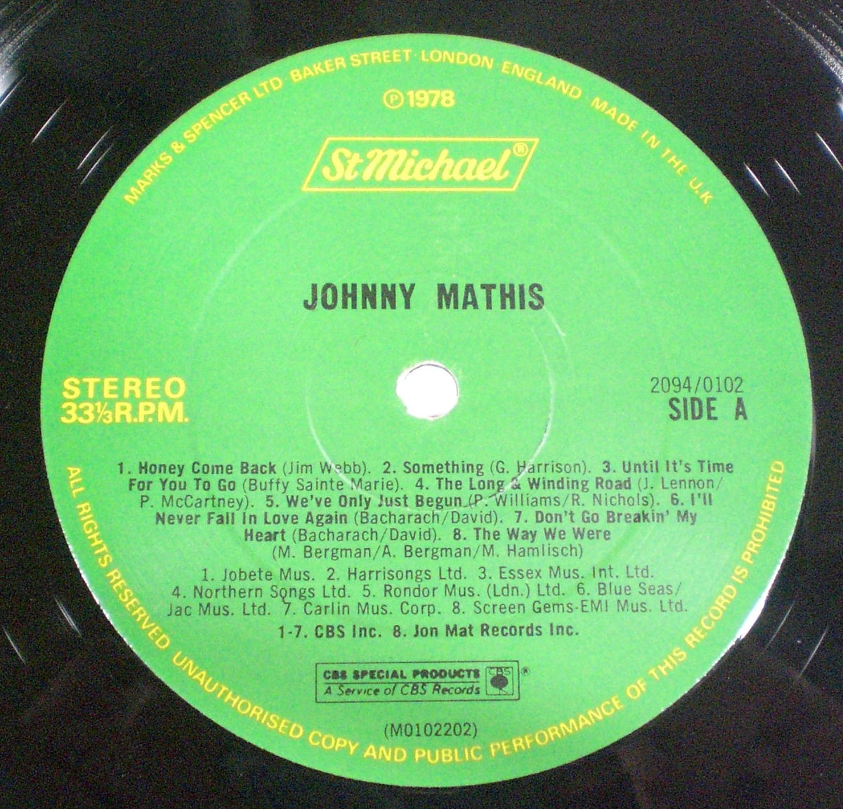 Johnny Mathis : Johnny Mathis (LP,Compilation)