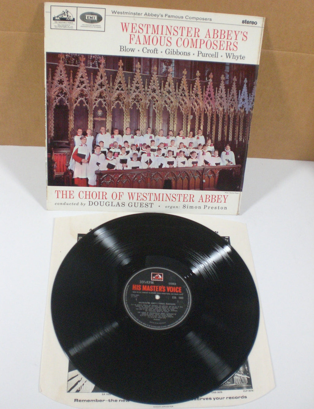 The Choir Of Westminster Abbey, Douglas Guest, Simon Preston : Westminster Abbey's Famous Composers (LP,Album,Stereo)