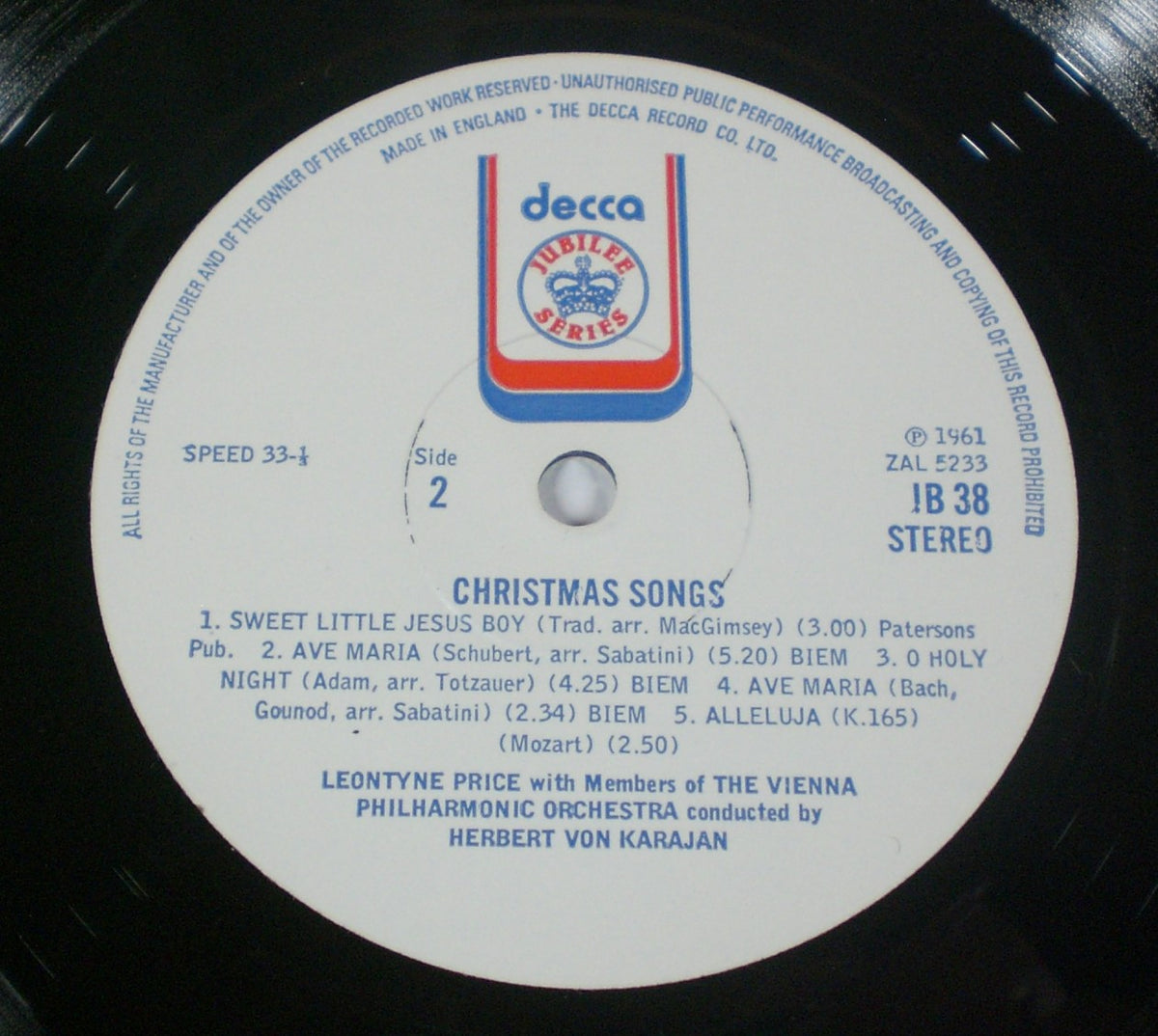 Leontyne Price, Herbert von Karajan : Christmas Songs (LP, RE)
