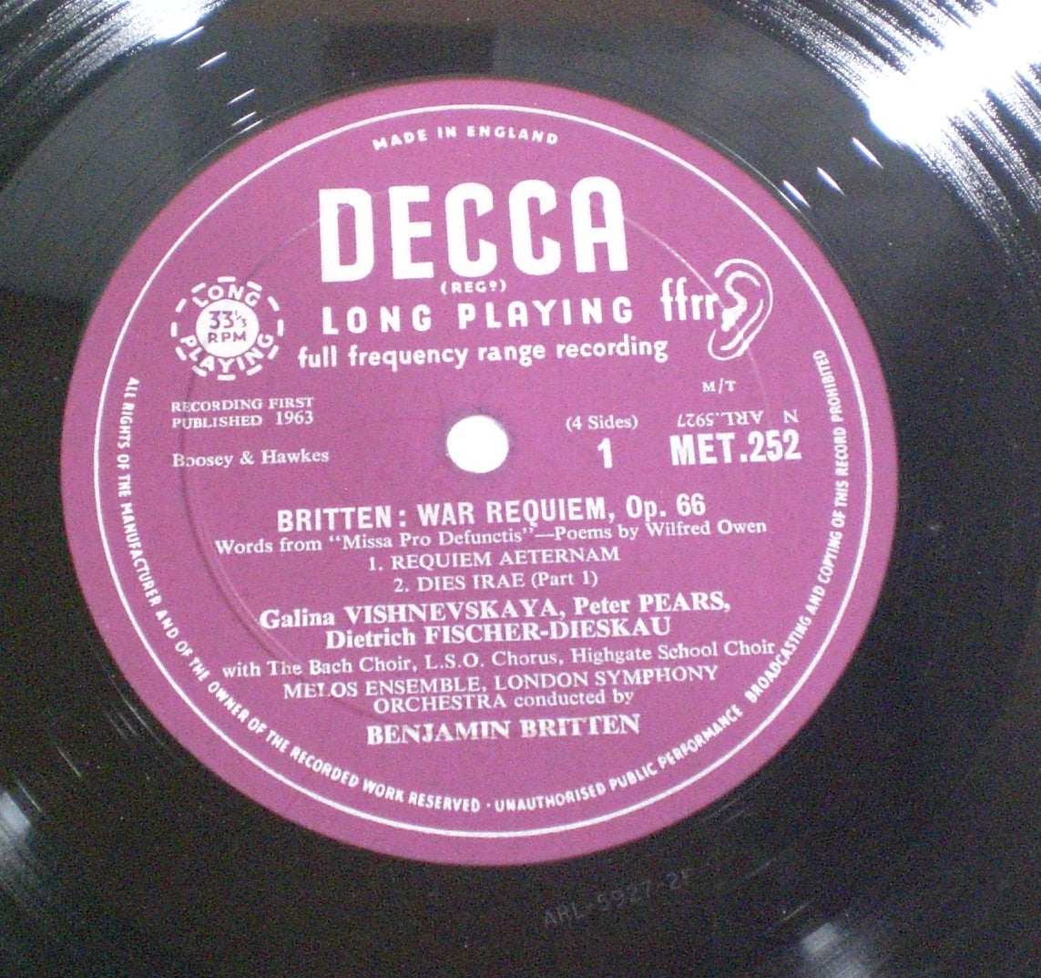 Benjamin Britten : War Requiem (LP,Mono)